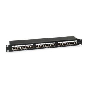 PATCH PANEL 24 PUERTOS CATEGORIA 6 APANTALLADO COLOR NEGRO