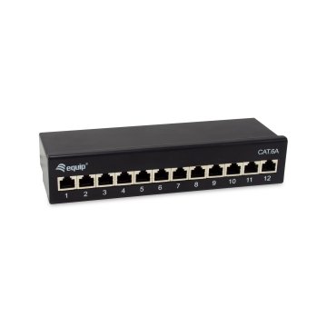 PATCH PANEL DE SOBREMESA EQUIP CAT.6A APANTALLADO 12 PUERTOS COLOR NEGRO (RAL 9005)