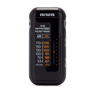 RADIO ANALOGICA MINI AIWA R-22BK AM/FM HYPERBASS COLOR NEGRO