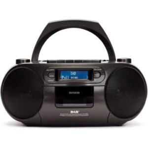 RADIO CD BLUETOOTH PORTABLE AIWA BOOMBOX BBTC-660DAB BLACK RADIO 6W RMS BT RADIO FM MP3 CASETES USB