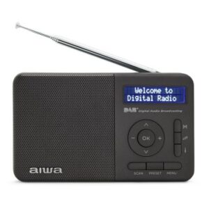 RADIO DIGITAL CON ALTAVOZ AIWA RD-40DAB/BK 50 MEMORIAS RELOJ DIGITAL ALTAVOZ 2" BATERIA 3.7V 2000mAh