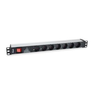 REGLETA ALIMENTACION RACK 19" 1U 7 TOMAS CON INTERRUPTOR Y PROTECTOR SOBRETENSION