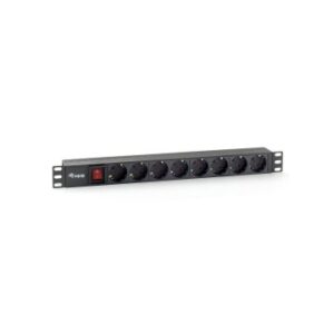REGLETA ALIMENTACION RACK 19" 1U 8 TOMAS  MODELO FRANCES CON INTERRUPTOR