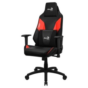SILLA GAMER AEROCOOL ADMIRAL DISEÑO GAMING PROFESIONAL NEGRA CON DETALLES EN ROJO SISTEMA AIR REPOSA