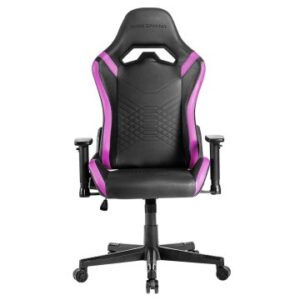 SILLA GAMER MARS GAMING MGCPROBP NEGRA CON DETALLE VIOLETAS BRAZOS REGULABLES EN ALTURA RECLINABLE 1