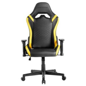 SILLA GAMER MARS GAMING MGCPROBY NEGRA CON DETALLE AMARILLOS BRAZOS REGULABLES EN ALTURA RECLINABLE