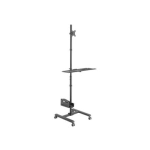 SOPORTE DE SUELO CON RUEDAS EQUIP 650171 PARA PANTALLA 17"-32" CPU Y TECLADO Max. 8Kg VESA 100x100