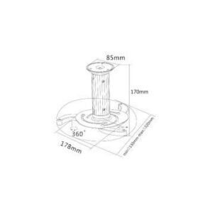 SOPORTE TECHO PARA PROYECTOR DTI BR-PROYECTOR 15KG COLOR PLATA Y NEGRO