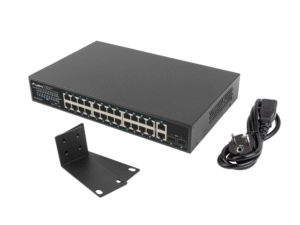 SWITCH LANBERG 24 PTOS 1GB POE+/2X SFP 2X GBIT ETHERNET 360W RACK 19"