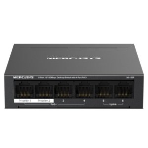 SWITCH POE+ NO GESTIONABLE MERCUSYS MS106P 6P 6xRJ45 100Mbps PoE+ 40W 250m