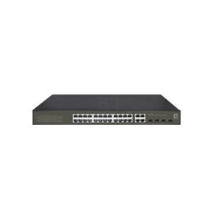 SWITCH SEMIGESTIONABLE LEVEL ONE HILBERT 24P POE 10/100/1000 380W +4P SFP COMBO 10/100/1000 CARCASA