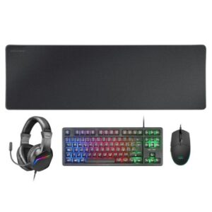 TECLADO MOUSE HEADSET Y ALFOMBRILLA MARS GAMING MCPRGB3FR FRANCES H-MECH RED RGB 3200DPI