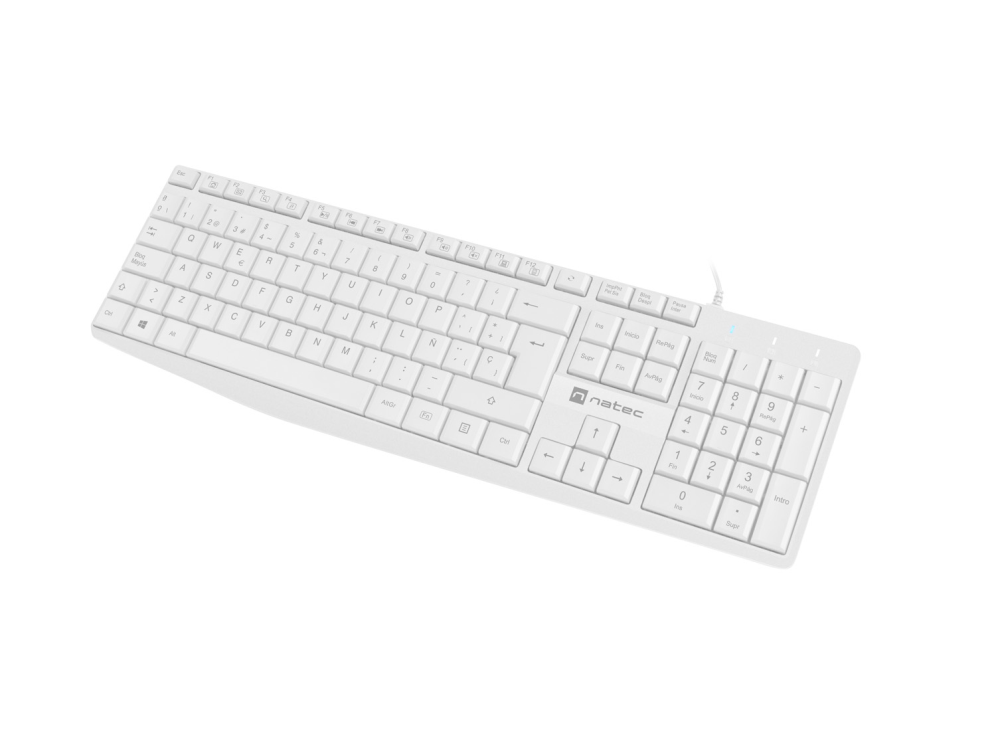 TECLADO NATEC NAUTILUS SLIM LAYOUT USB BLANCO
