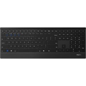 TECLADO RAPOO WIRELESS Y BLUETOOTH E9500M PORTUGUES 2.4GHz BT 3.0 4.0 DISEÑO ULTRAFINO NEGRO