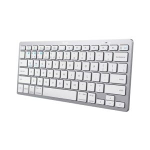 TECLADO TRUST BASICS BLUETOOTH ULTRAFINO PARA PC, TABLETA Y SMARTPHONE COLOR BLANCO/PLATA 24654