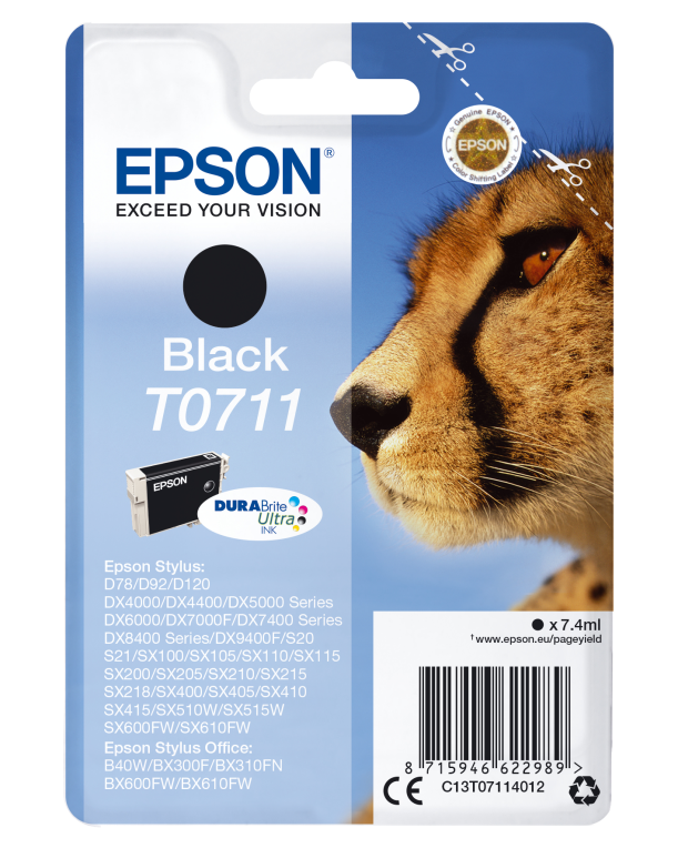 TINTA EPSON T0711 NEGRO DX4000 5000 6000 7000F