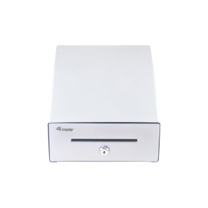 TPV CAJON PORTAMONEDAS EQUIP  ALUMINIO APERTURA MANUAL Y AUTOMATICA CONECTOR RJ11 COLOR PLATA