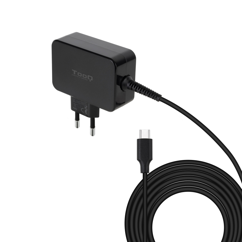 CARGADOR AUTOMATICO PORTATIL GAN USB-C PD 45W NEGRO TOOQ