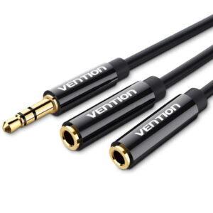 CABLE AUDIO ESTEREO JACK 3.5/M 2xJACK 3.5/H 0.30 M NEGRO VENTION