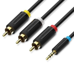 CABLE AUDIO ESTEREO JACK 2.5/M 3xRCA/M 1.5 M NEGRO VENTION