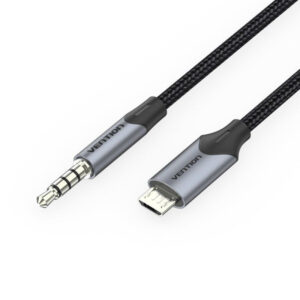 CABLE AUDIO MICROUSB/M JACK 3.5/M 2 M NEGRO VENTION