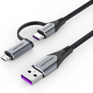 CABLE USB 2.0/M USB-C/M MICROUSB/M 1 M NEGRO VENTION