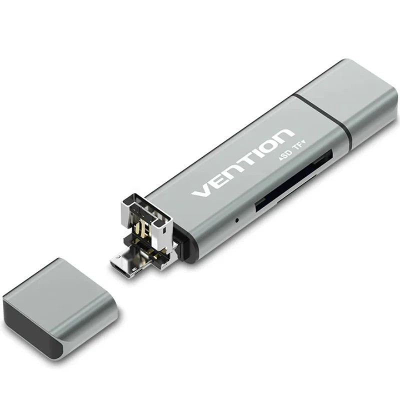 LECTOR TARJETAS EXTERNO USB 2.0 GRIS VENTION