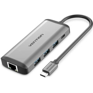 DOCKING STATION 8 PUERTOS USB-C HDMI/3xUSB-A/USB-C PD/RJ45/LECTOR GRIS VENTION