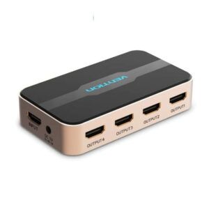 DUPLICADOR 4xHDMI/H-DC POWER PORT NEGRO/DORADO VENTION