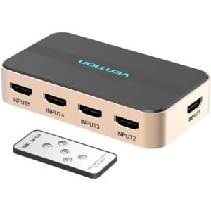 DUPLICADOR 5xHDMI/H-DC POWER PORT NEGRO/DORADO VENTION