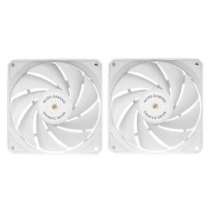 VENTILADOR INTERNO MARS GAMING MFNCLX2W KIT DE DOS FBD DE COBRE 120mm CONEXION PWM COLOR BLANCO