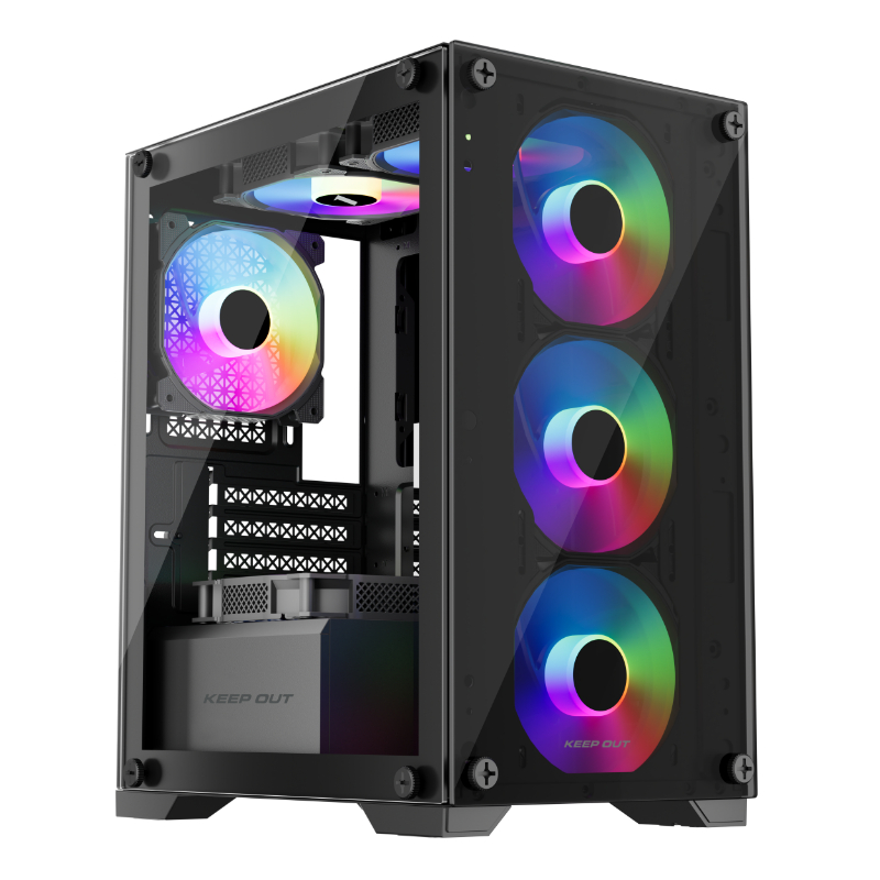 CAJA MICROATX XC-201 GLASS ARGB KEEPOUT