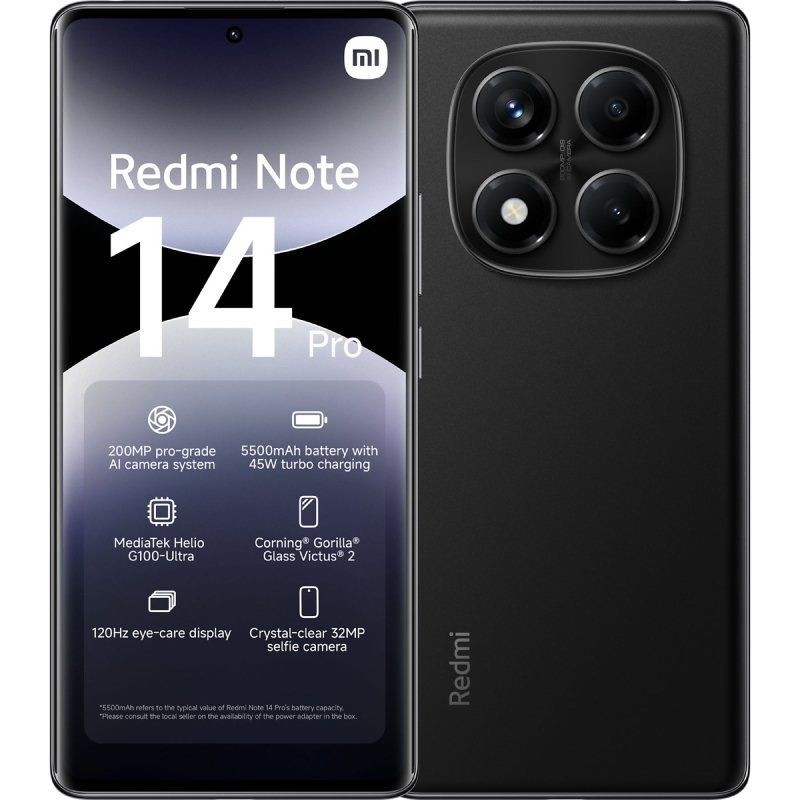 SMARTPHONE REDMI NOTE 14 PRO (8+256GB) BLACK XIAOMI