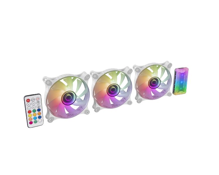 KIT 3 VENTILADORES AUXILIAR MF-3D BLANCO MARS GAMING